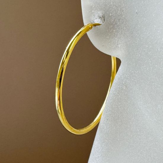 Wholesale Gold Over Sterling Silver Earring Hoops - All Sizes - (Sold per pair) 