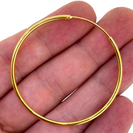 Wholesale Gold Over Sterling Silver Earring Hoops - All Sizes - (Sold per pair) 