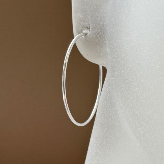Wholesale 925 Sterling Silver Simple Earring Hoops - All Sizes - (Sold Per Pair)
