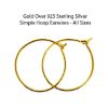 Wholesale Gold Over 925 Sterling Silver Simple Hoops  - (Sold Per Pair) 