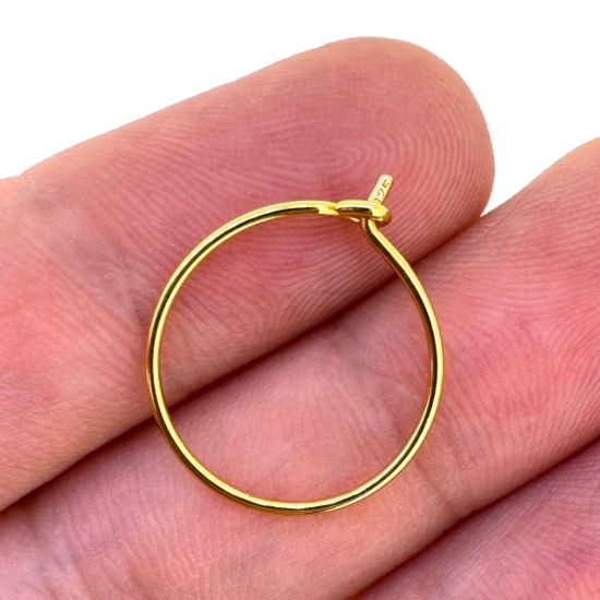 Wholesale Gold Over 925 Sterling Silver Simple Hoops  - (Sold Per Pair) 