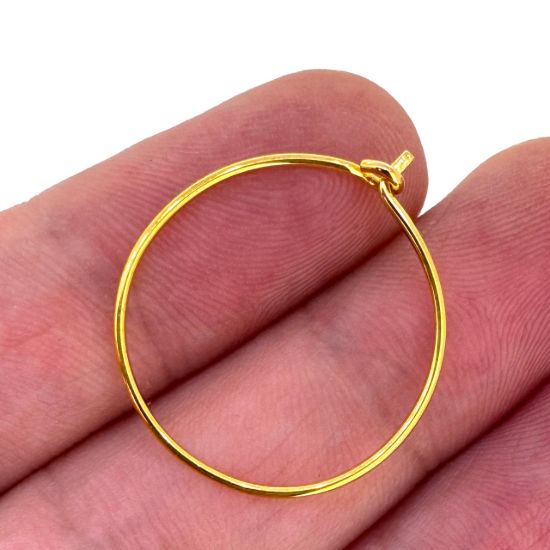 Wholesale Gold Over 925 Sterling Silver Simple Hoops  - (Sold Per Pair) 