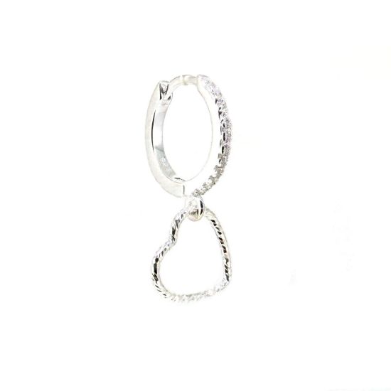 Wholesale Sterling Silver Huggie Hoops With CZ Stones -12mm