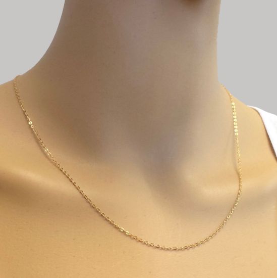 Wholesale Chain, Gold plated Sterling Silver Vermeil Thick Flat Cable Oval Chain 1.8 by 1.2mm Bulk Chain by the foot