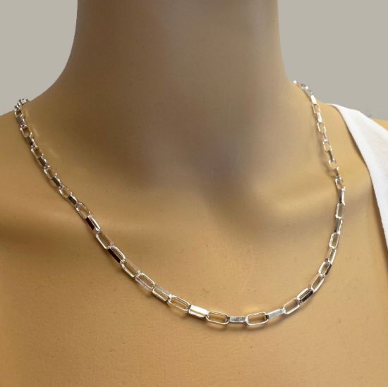 Wholesale Sterling Silver Chain, 7.5x3.5mm Long Oval Rolo Chain Bulk Chain by the foot