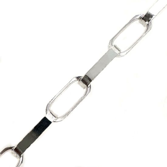 Wholesale Sterling Silver Chain, 7.5x3.5mm Long Oval Rolo Chain Bulk Chain by the foot
