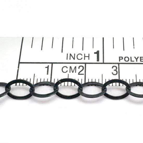 Wholesale Chain, Oxidized Sterling Silver 8x6mm Flat Cable Oval Chain, Bulk Chain by the foot