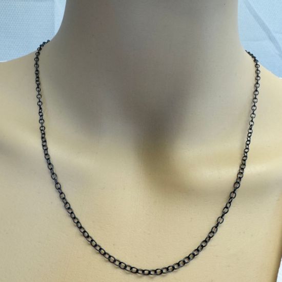 Wholesale Oxidized 925 Sterling Silver Finished Strong Cable Chain - 4x3mm Cable Chain