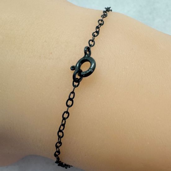 Wholesale Oxidized 925 Italian Sterling Silver Finished Chain - 2.5mm Flat Oval Cable Chain