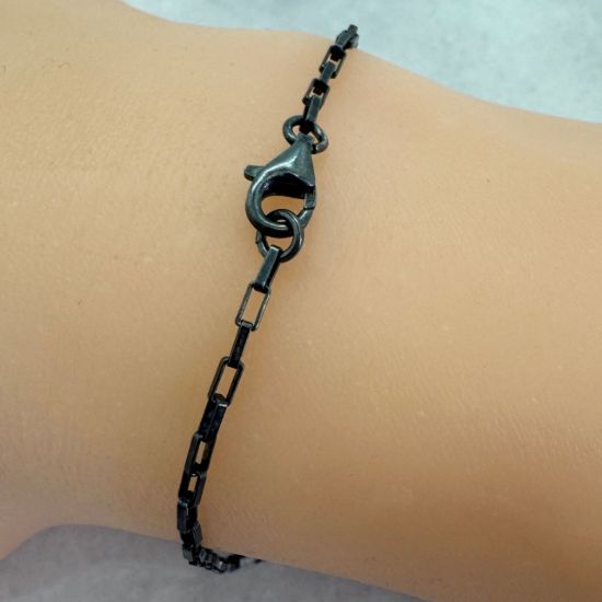 Wholesale Oxidized Sterling Silver Finished Jewelry Chain - Medium Box Chain