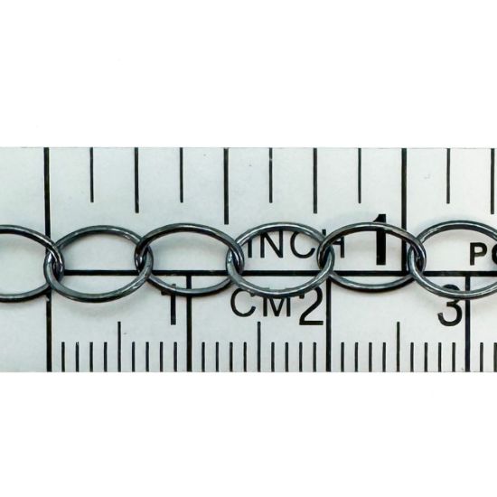 Wholesale Oxidized 925 Sterling Silver Bulk Chain - 8X6mm Big Round Oval Cable Chain (sold per foot)