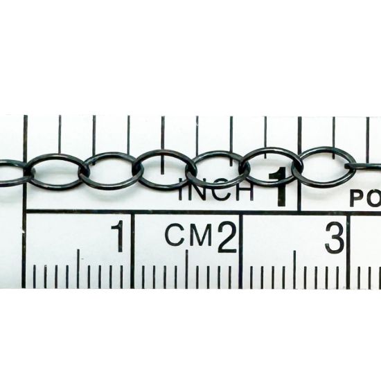 Wholesale Oxidized Sterling Silver Bulk Chain - 5.8x4.2mm Thick Round Oval Cable Chain (sold per foot)