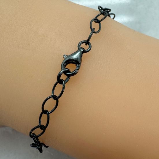 Wholesale Oxidized 925 Sterling Silver Finished Jewelry Chain - Thick Oval Cable Chain