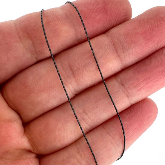 Wholesale Oxidized 925 Sterling Silver Bulk Chain - 0.5mm Tiny Cardano Cobra Snake Beading Chain (sold per foot)