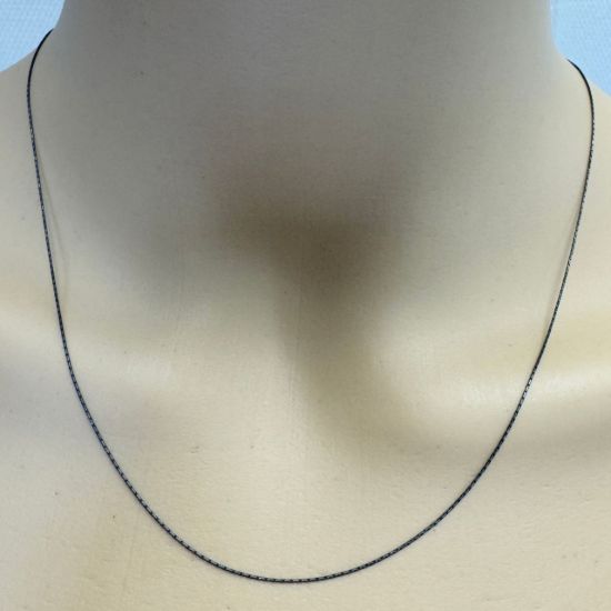 Wholesale Oxidized 925 Sterling Silver Finished Chain - 0.5mm Tiny Cardano Cobra Snake Chain