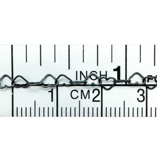 Wholesale Oxidized 925 Sterling Silver Bulk Chain - 4mm Heart Chain (sold per foot) 