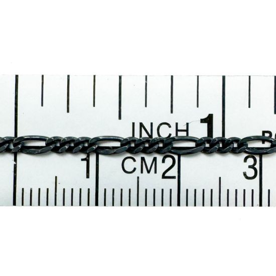 Wholesale Oxidized 925 Sterling Silver Bulk Figaro Chain 2.1mm (sold per foot )