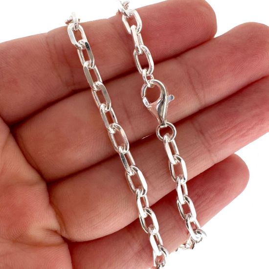 Wholesale 925 Sterling Silver Finished Jewelry Chain- 7x4mm Diamond Cut Box chain