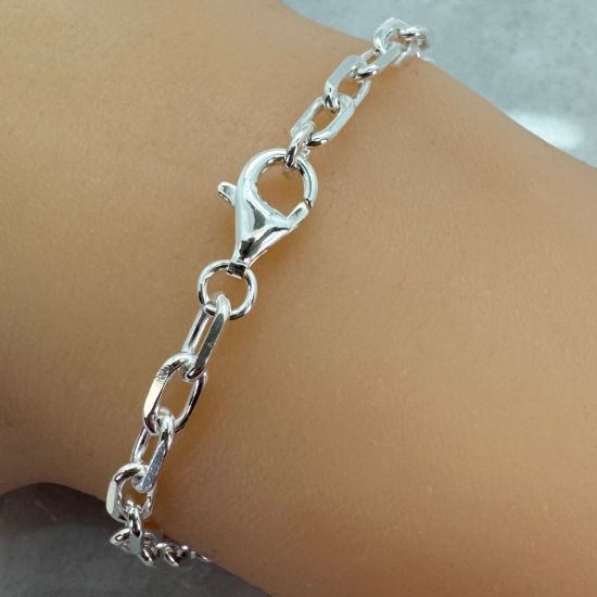 Wholesale 925 Sterling Silver Finished Jewelry Chain- 7x4mm Diamond Cut Box chain