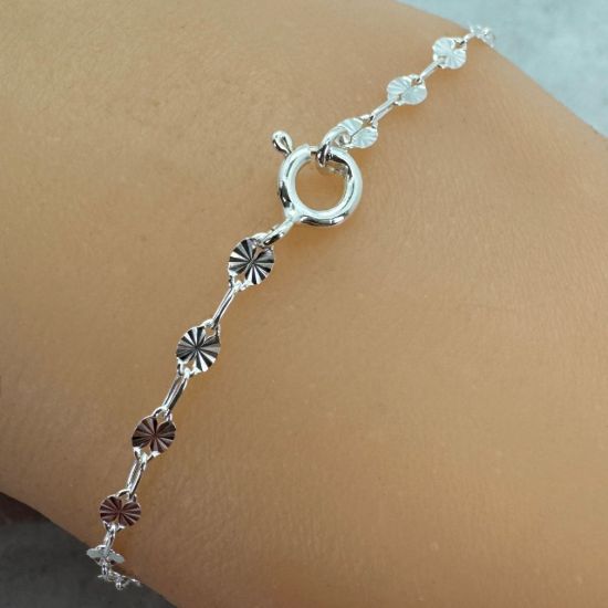 Wholesale 925 Sterling Silver Finished Jewlery Chain - Sunburst Paperclip Chain