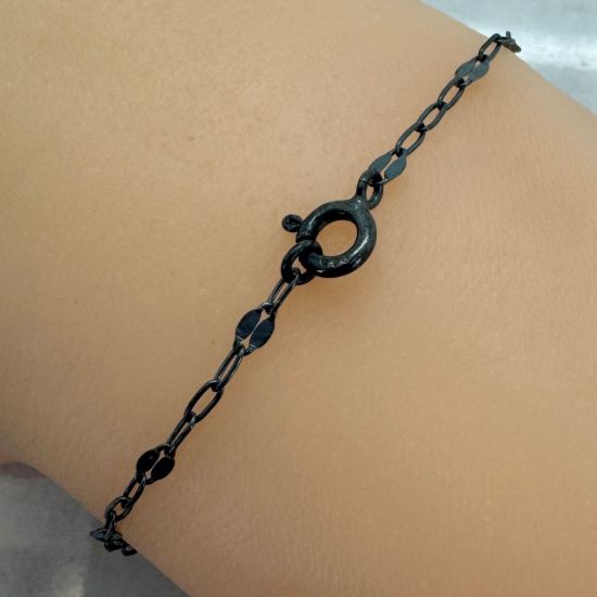 Wholesale Oxidized 925 Sterling Silver Finished Jewelry Chain - 1+3 Flattened Paperclip Chain 