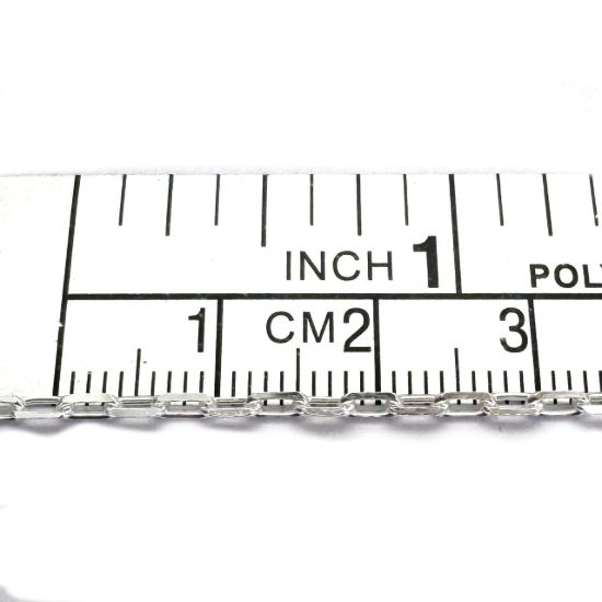 Wholesale chains, 925 Sterling Silver Diamond Cut Box Chain 3.8 by 2.1mm, Bulk Chain by the foot