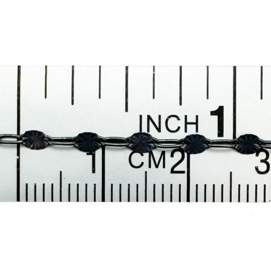 Wholesale Oxidized Sterling Silver Bulk Chain - Sunburst Paperclip Chain 3.5 x 1.2mm