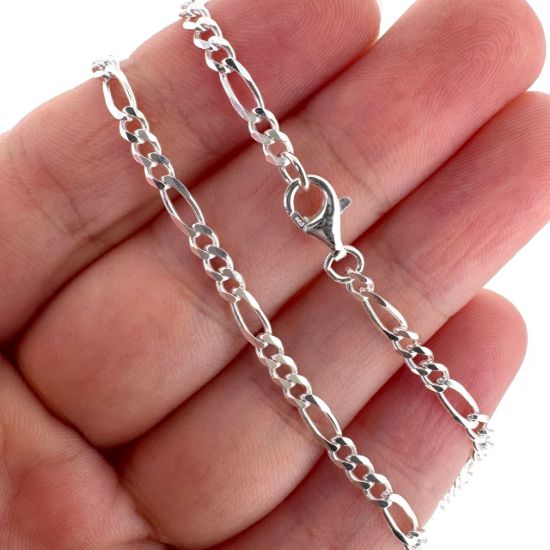 Wholesale 925 Sterling Silver Finished Chain - Fancy Figaro Chain