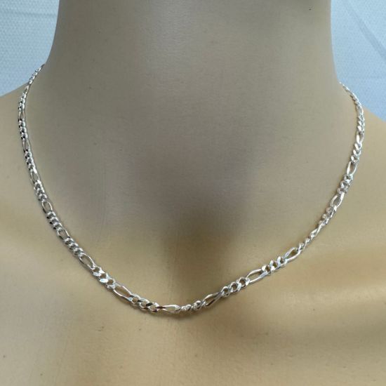 Wholesale 925 Sterling Silver Finished Chain - Fancy Figaro Chain