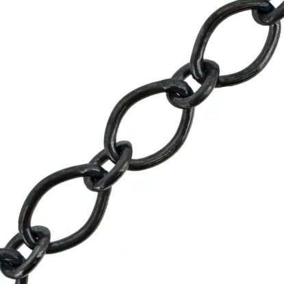 Wholesale Oxidized 925 Sterling Silver Bulk 1+1 Oval Cable Chain 7mm by 5mm - (sold per foot) 