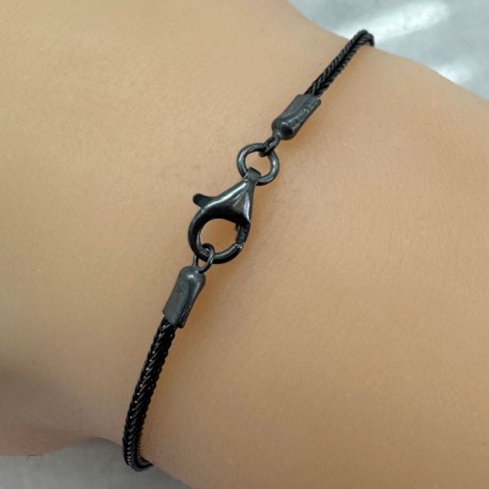 Wholesale Oxidized 925 Sterling Silver Finished Jewelry Chain - 1.2mm Foxtail Chain