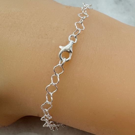 Wholesale 925 Sterling Silver Finished Jewlery Chain - Clover Link Cable Chain 