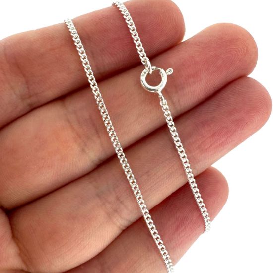 Wholesale 925 Sterling Silver Finished Jewelry Chain - 1.5mm Small Curb Chain