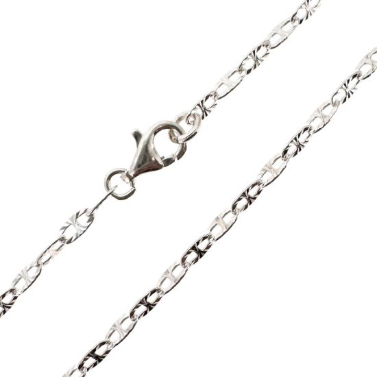 Wholesale 925 Sterling Silver Finished Jewelry Chain - Textured Mariner Link Chain
