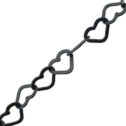Wholesale Oxidized Sterling Silver Bulk Chain - Flat Heart Chain - 4.5mm x 2.7mm (Sold Per Foot)