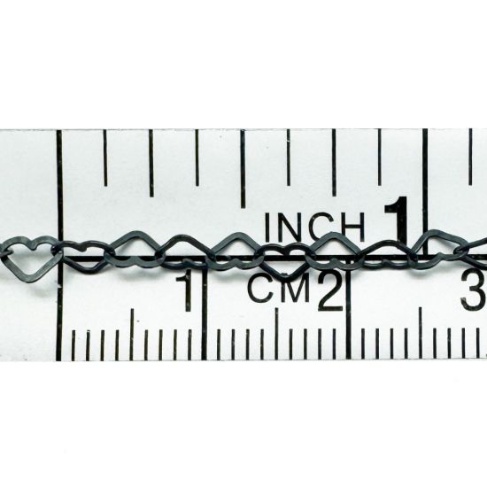 Wholesale Oxidized Sterling Silver Bulk Chain - Flat Heart Chain - 4.5mm x 2.7mm (Sold Per Foot)