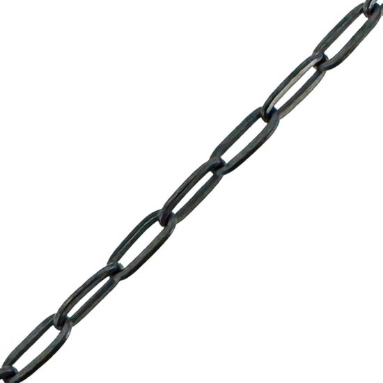 Wholesale Oxidized 925 Sterling Silver Bulk Chain - 1.5x3.5mm Rectangle Box Paperclip Chain (sold per foot)