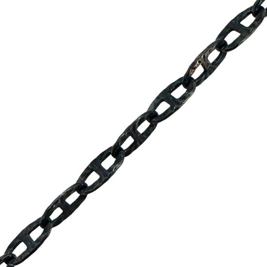 Wholesale Oxidized 925 Sterling Silver Textured Mariner link Bulk Chain - Sold by the Foot