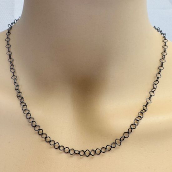 Wholesale Oxidized 925 Sterling Silver Finished Jewlery Chain - Clover Link Cable Chain