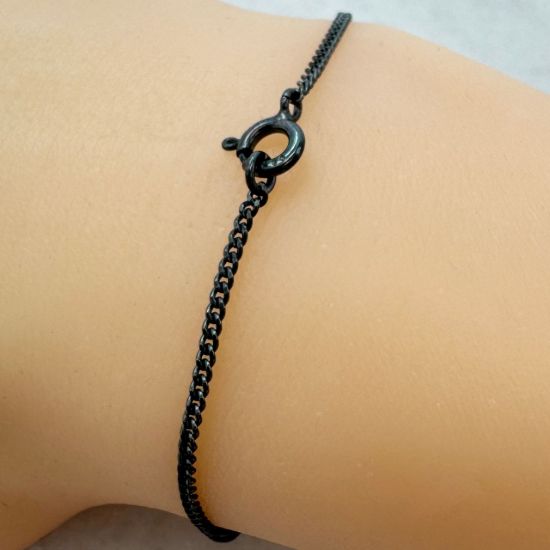 Wholesale Oxidized 925 Sterling Silver Finished Jewlery Chain - Small Curb Chain