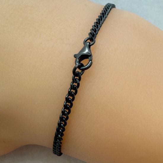 Wholesale Oxidized 925 Sterling Silver Finished Jewlery Chain - Solid Curb Chain