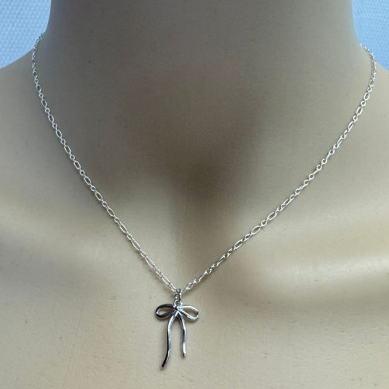 Wholesale 925 Sterling Silver Fancy Bow Charm - 17.5mm (sold per piece)