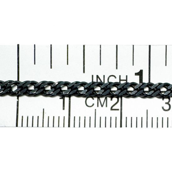 Wholesale Oxidized Sterling Silver Bulk Chain - Double Diamond Cut Curb Chain (sold per foot)