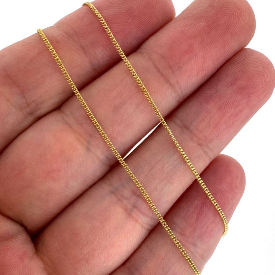 Wholesale Gold Over 925 Sterling Silver Chain - Tiny Curb Chain (sold per foot)