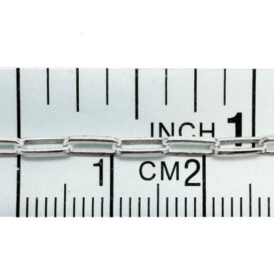 Wholesale 925 Sterling Silver 2.5*6.2mm Paperclip Long Box Chain - Unfinished Bulk Chain (sold per foot)