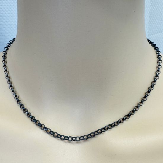 Wholesale Oxidized 925 Sterling Silver Bulk Chain - 3.5 mm Rolo Chain (sold per foot)