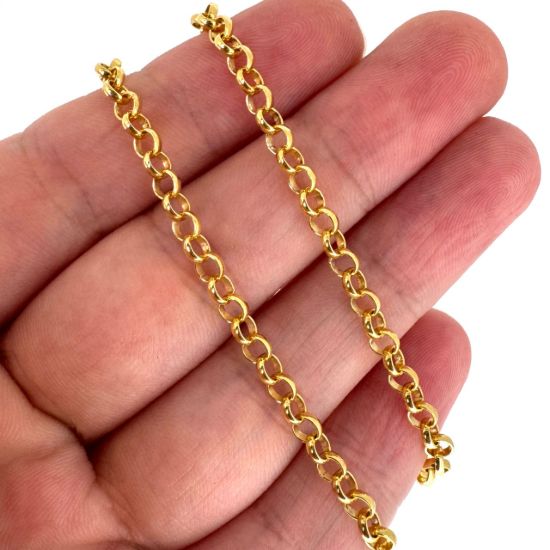 Wholesale Gold over 925 Sterling Silver Bulk Chain - 3.5mm Rolo Chain (sold per foot)