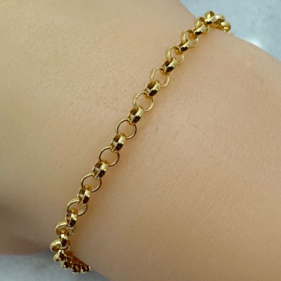 Wholesale Gold over 925 Sterling Silver Bulk Chain - 3.5mm Rolo Chain (sold per foot)