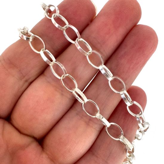 Wholesale 925 Sterling Silver 5x7mm Chunky Oval Rolo Chain; Wholesale Unfinished Chains