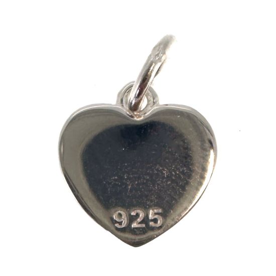 Wholesale 925 Sterling Silver Heart Charm with Red Enamel - 10mm (sold per piece)